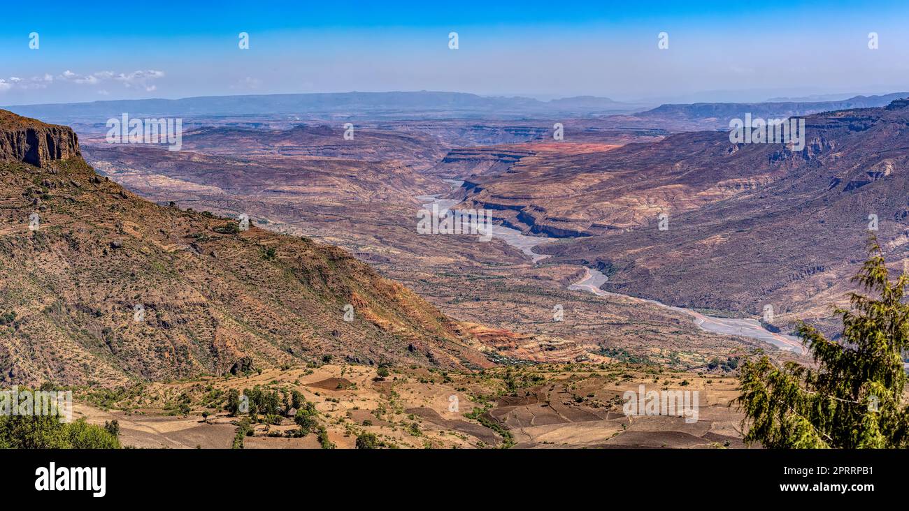 Mountain landscape with canyon, Ethiopia Stock Photo
