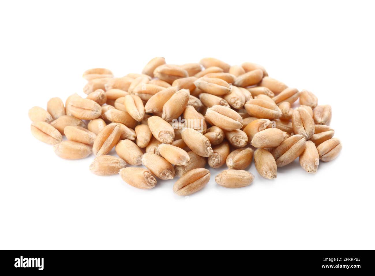 Pile of wheat grains on white background Stock Photo - Alamy