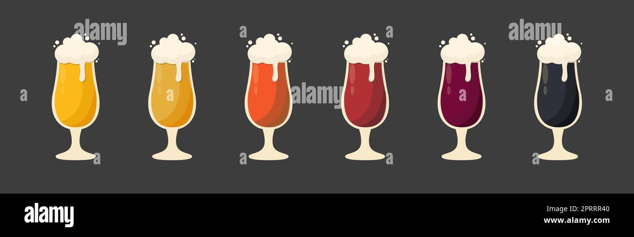 Types of beer glasses Royalty Free Vector Image