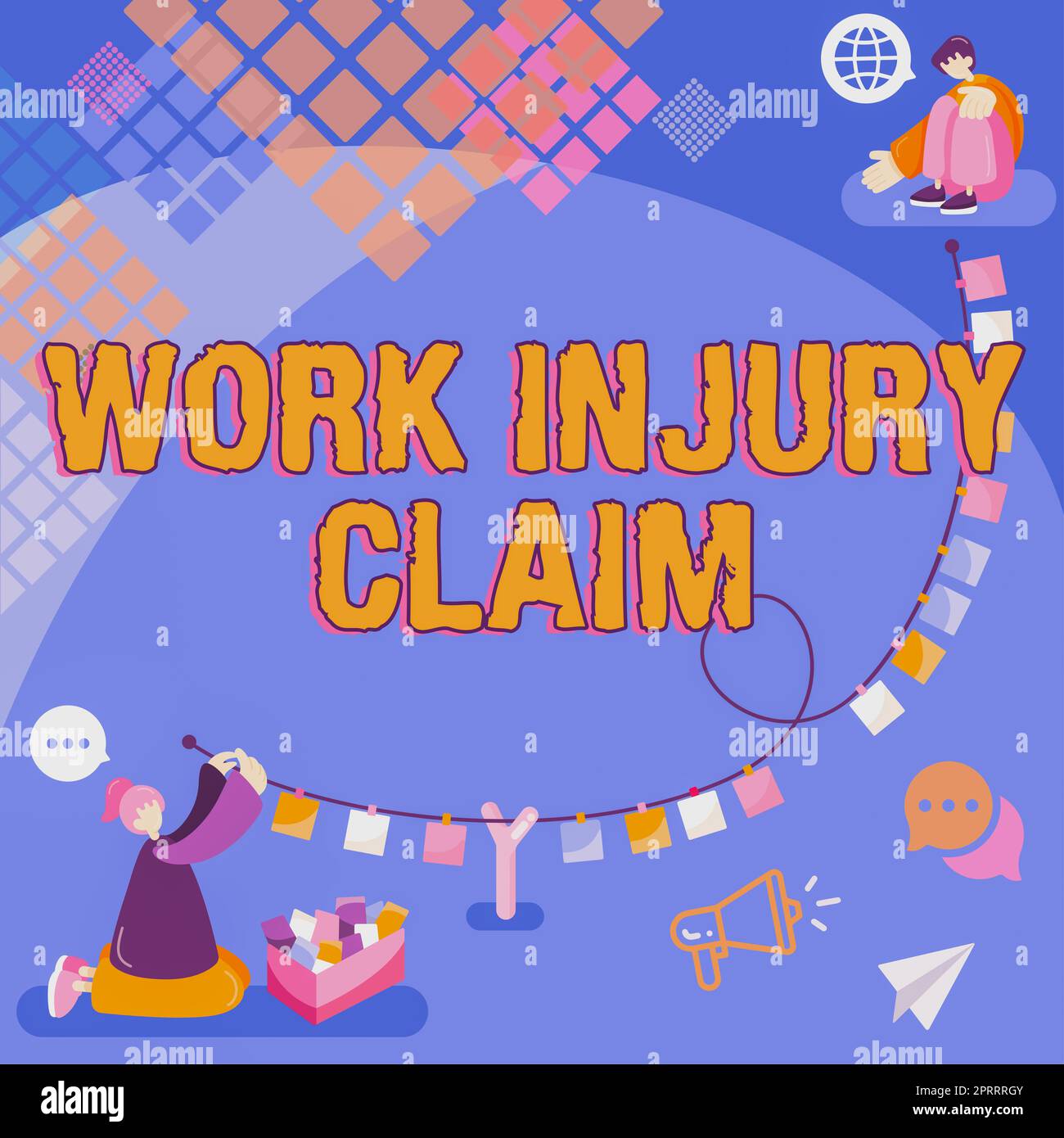 Writing displaying text Work Injury ClaimMedical care reimbursement Employee compensation. Business concept Medical care reimbursement Employee compensation Stock Photo