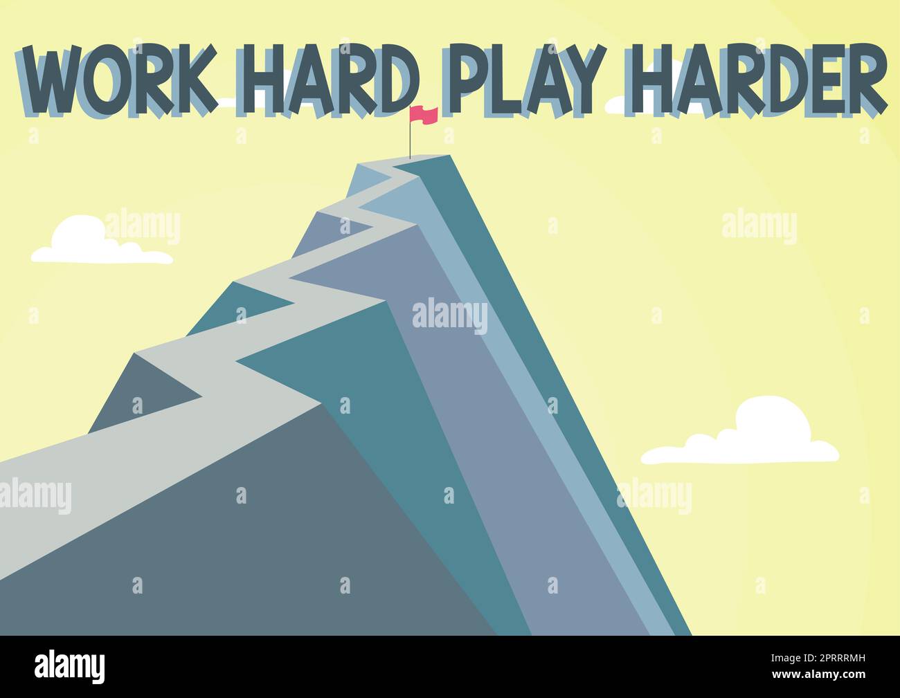Conceptual caption Work Hard Play Harder. Business showcase a Balance Life Have a Break Destressing to Relax Stock Photo