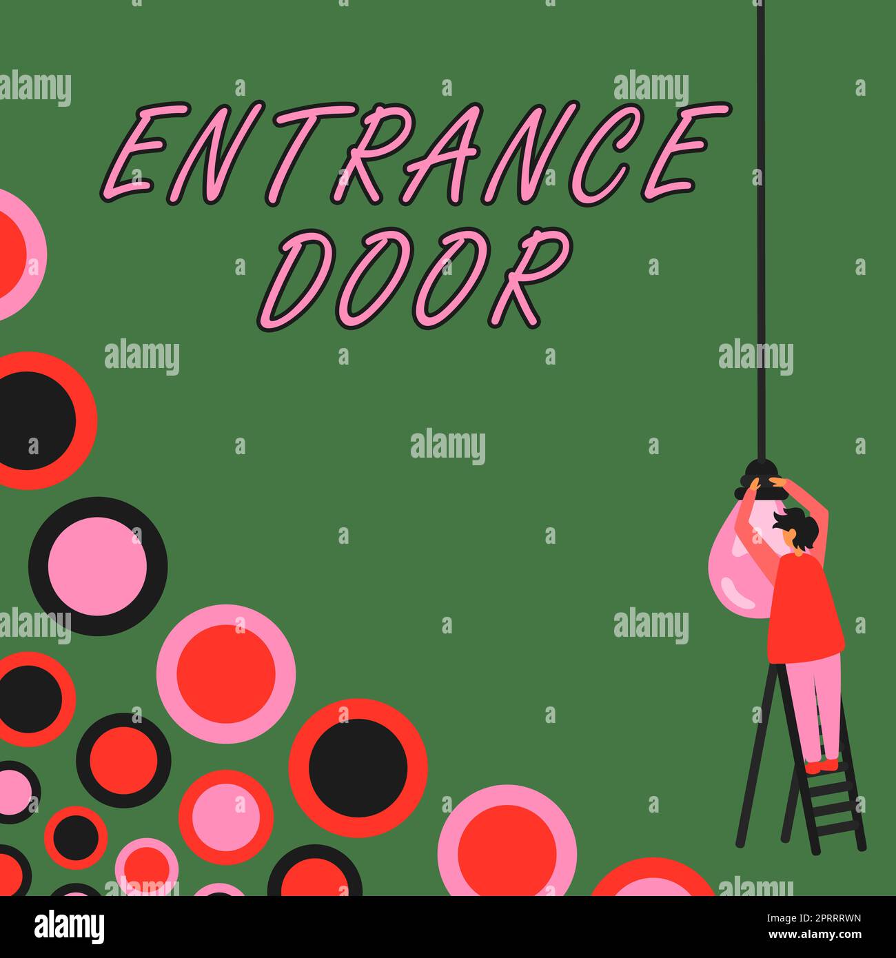 Text caption presenting Entrance Door. Internet Concept Way in Doorway Gate Entry Incoming Ingress Passage Portal Stock Photo