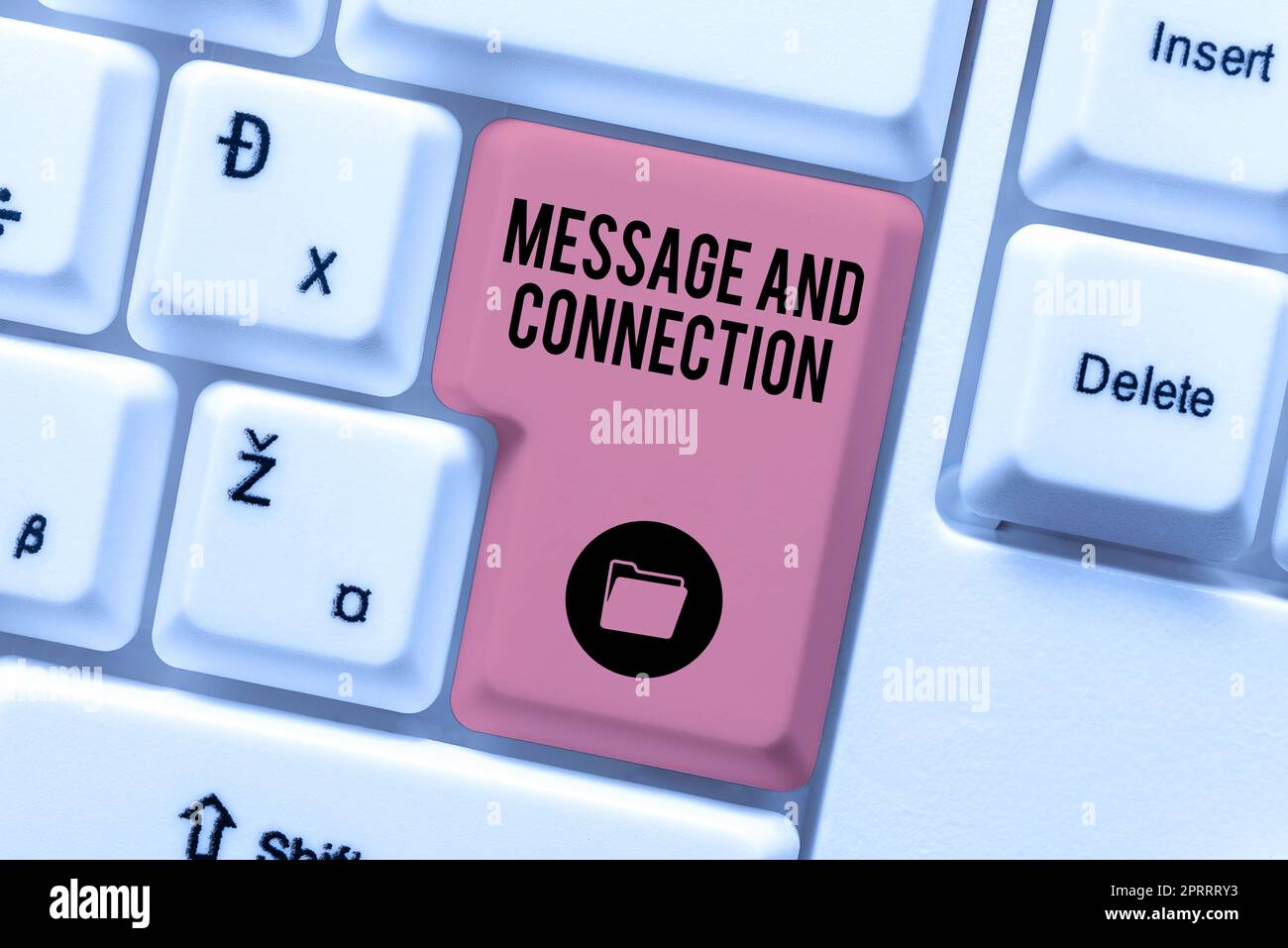 Handwriting text Message And Connection. Concept meaning a word or letter sent to someone and it was received Stock Photo