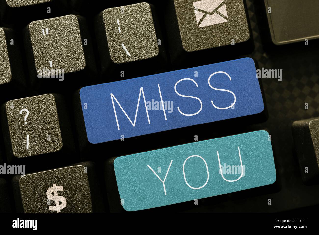 Writing displaying text Miss You. Business showcase Longing for an important person in your life for a period of time Stock Photo