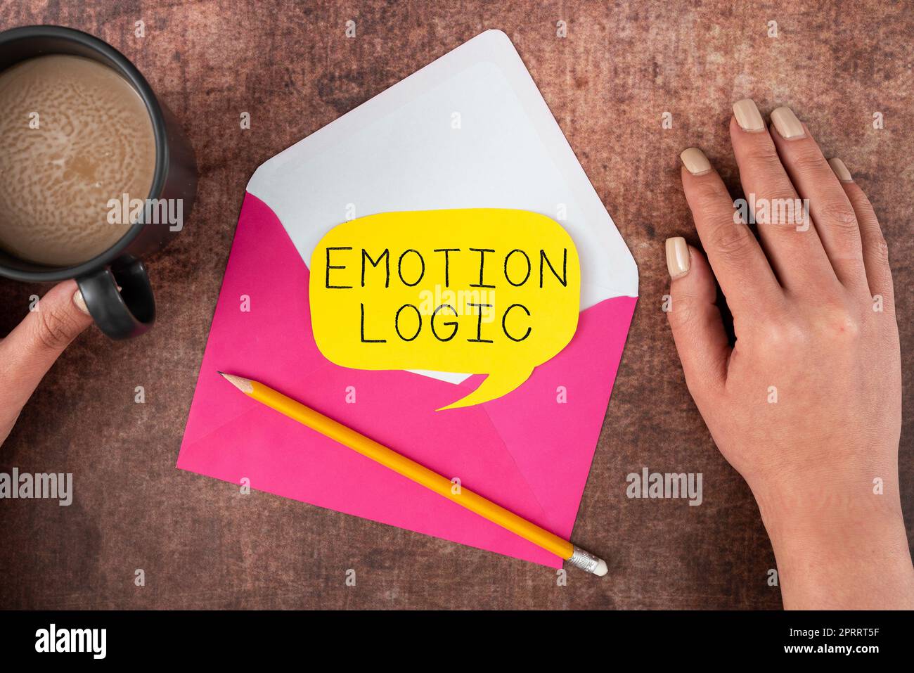 Handwriting text Emotion Logic. Business idea Heart or Brain Soul or Intelligence Confusion Equal Balance Stock Photo