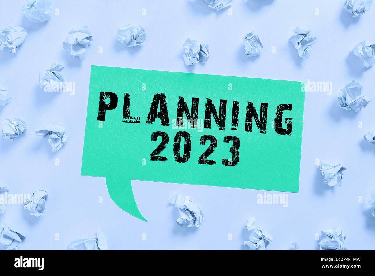 Hand writing sign Planning 2023. Business concept Begin with end in the