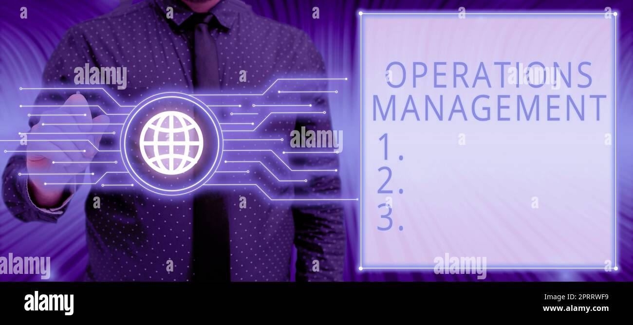 Writing displaying text Operations Management. Concept meaning ensure Inputs to Output the Production and Provision Stock Photo