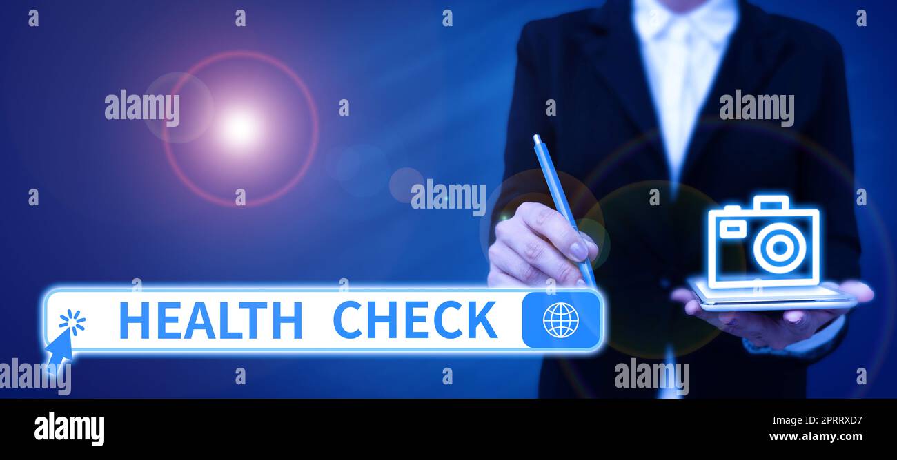 Handwriting text Health Check. Concept meaning Medical Examination Wellness and general state Inspection Stock Photo
