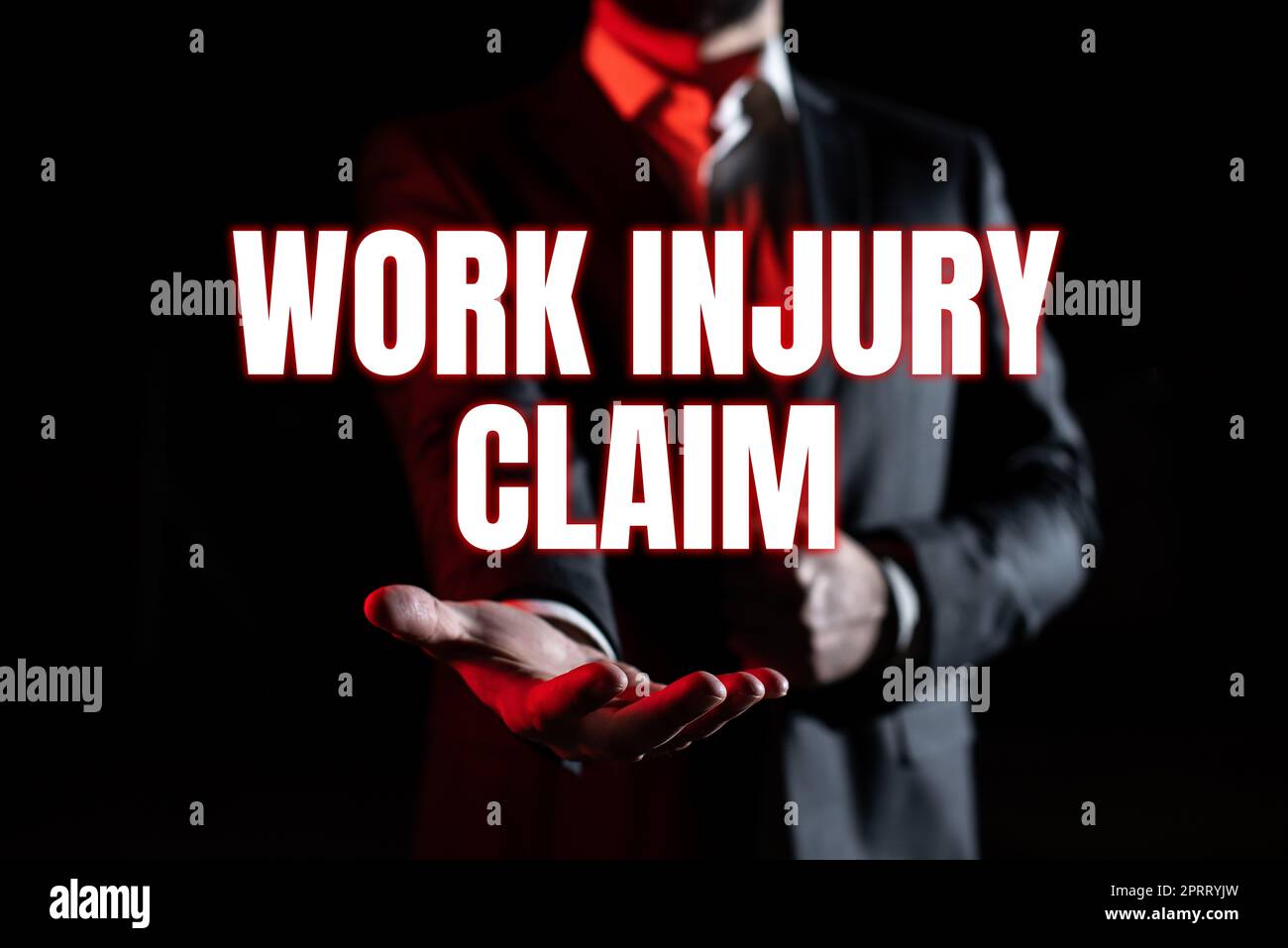 Hand writing sign Work Injury ClaimMedical care reimbursement Employee