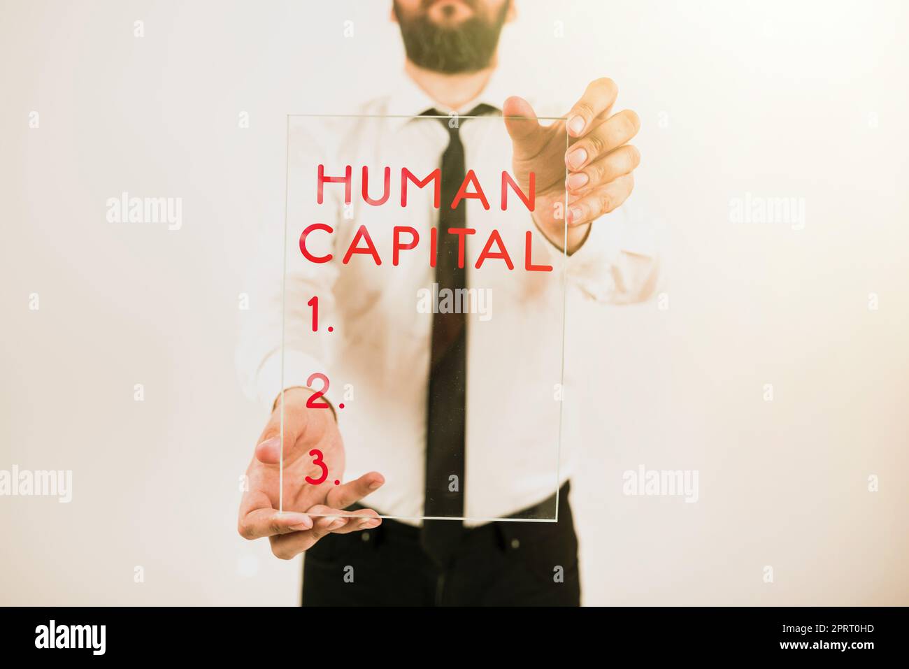 Conceptual display Human Capital. Concept meaning Intangible Collective Resources Competence Capital Education Stock Photo