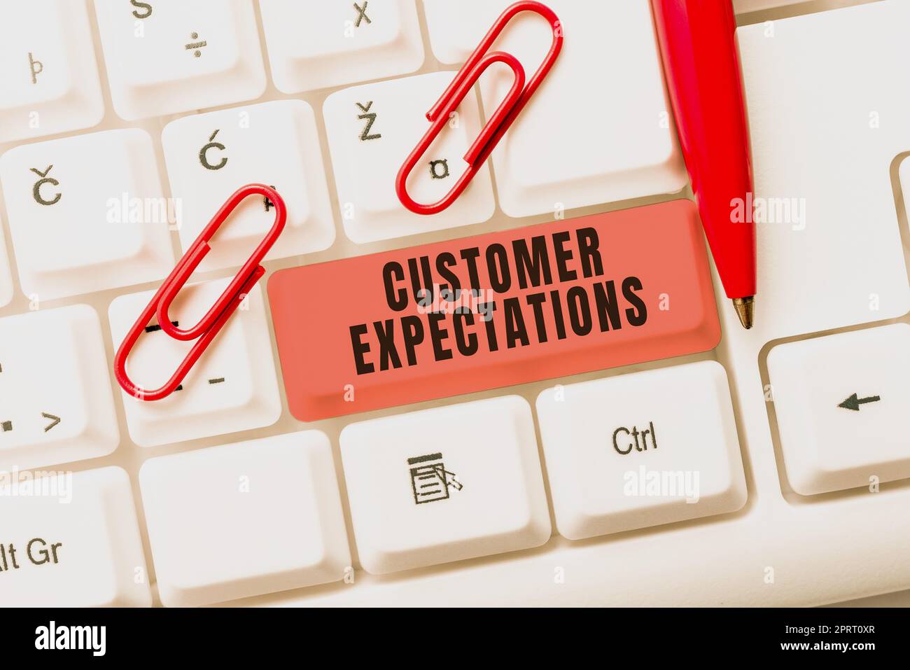 Conceptual caption Customer Expectations. Business concept Benefits a Client Expect Surpass the needs and wants Stock Photo