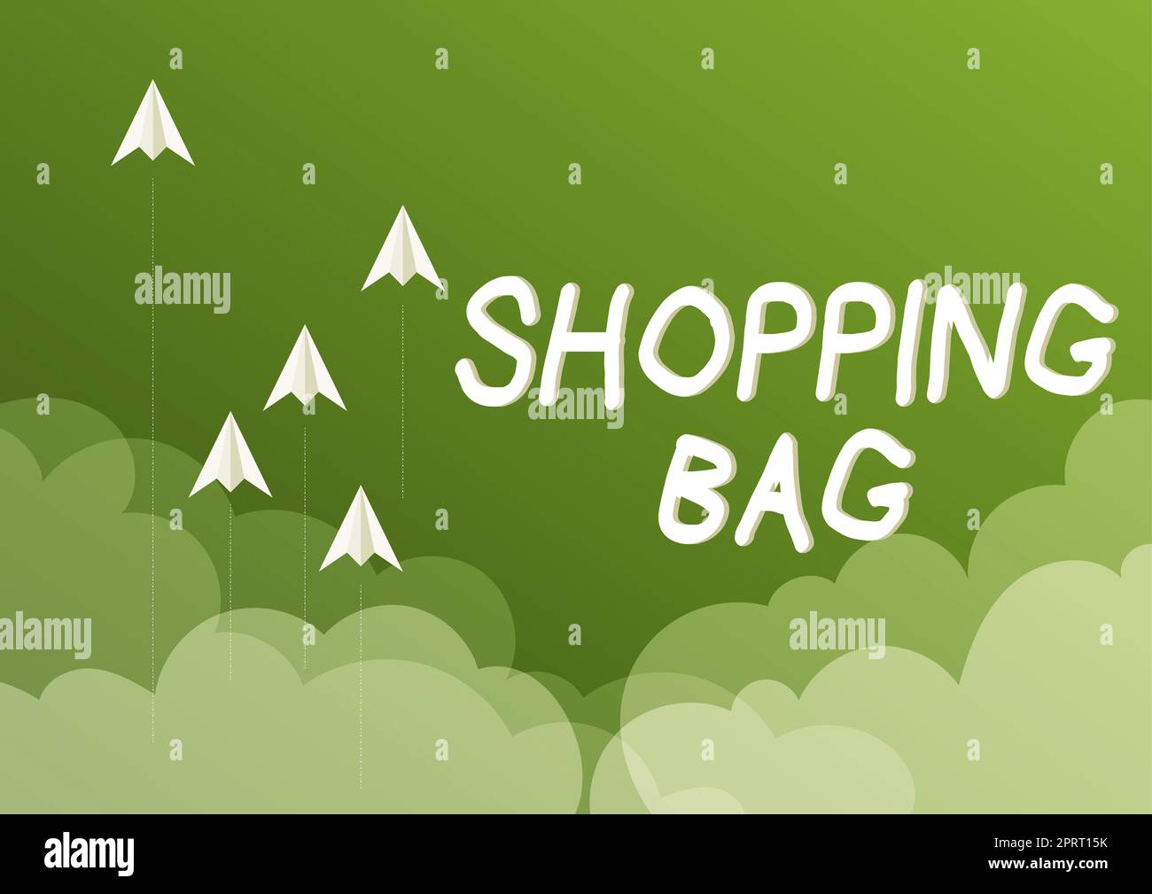 Text caption presenting Shopping Bag, Concept meaning Containers for