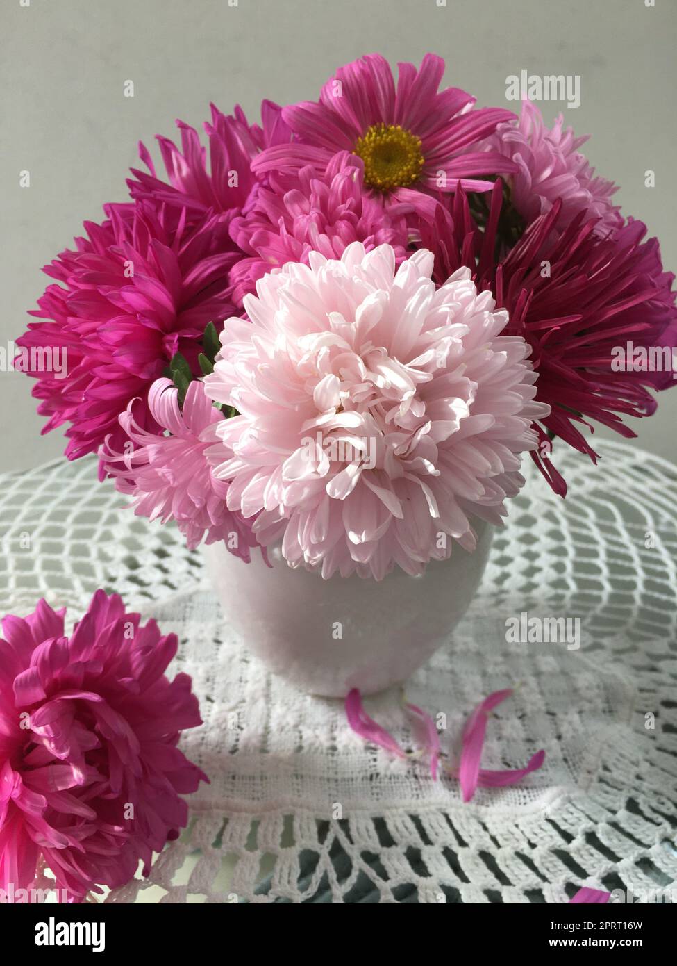 Flowers are always a worthy gift for a birthday, wedding, as a guest gift for the lady of the house or on a flower card Stock Photo