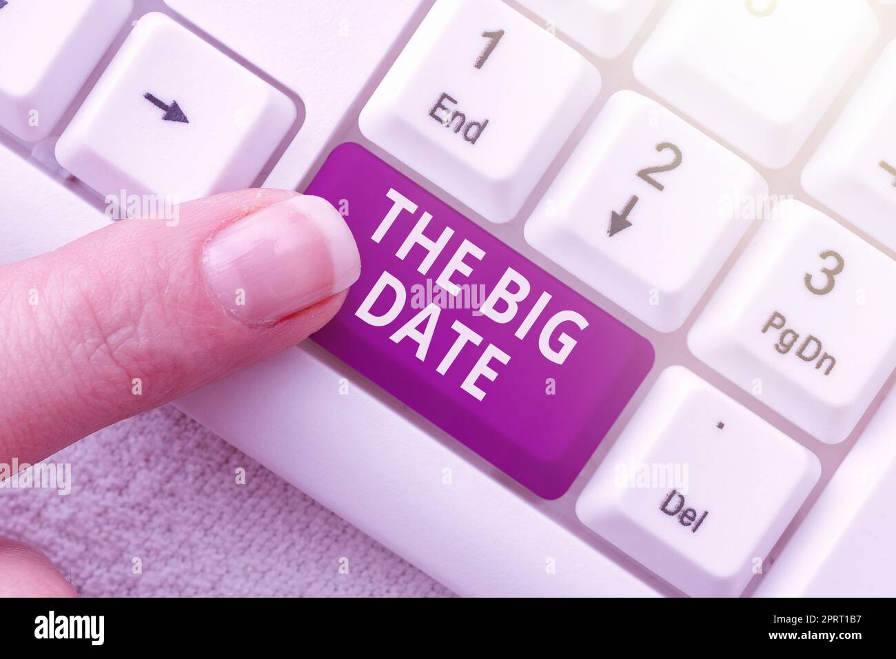 Conceptual caption The Big Date. Business idea Important day for a couple relationship wedding anniversary Stock Photo