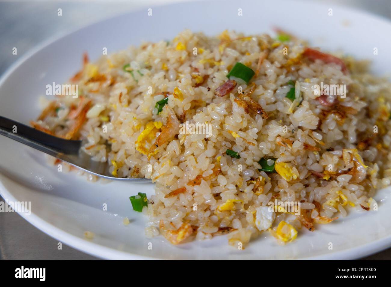 Chinese fry rice dish with egg and Sergestid shrimp Stock Photo Alamy