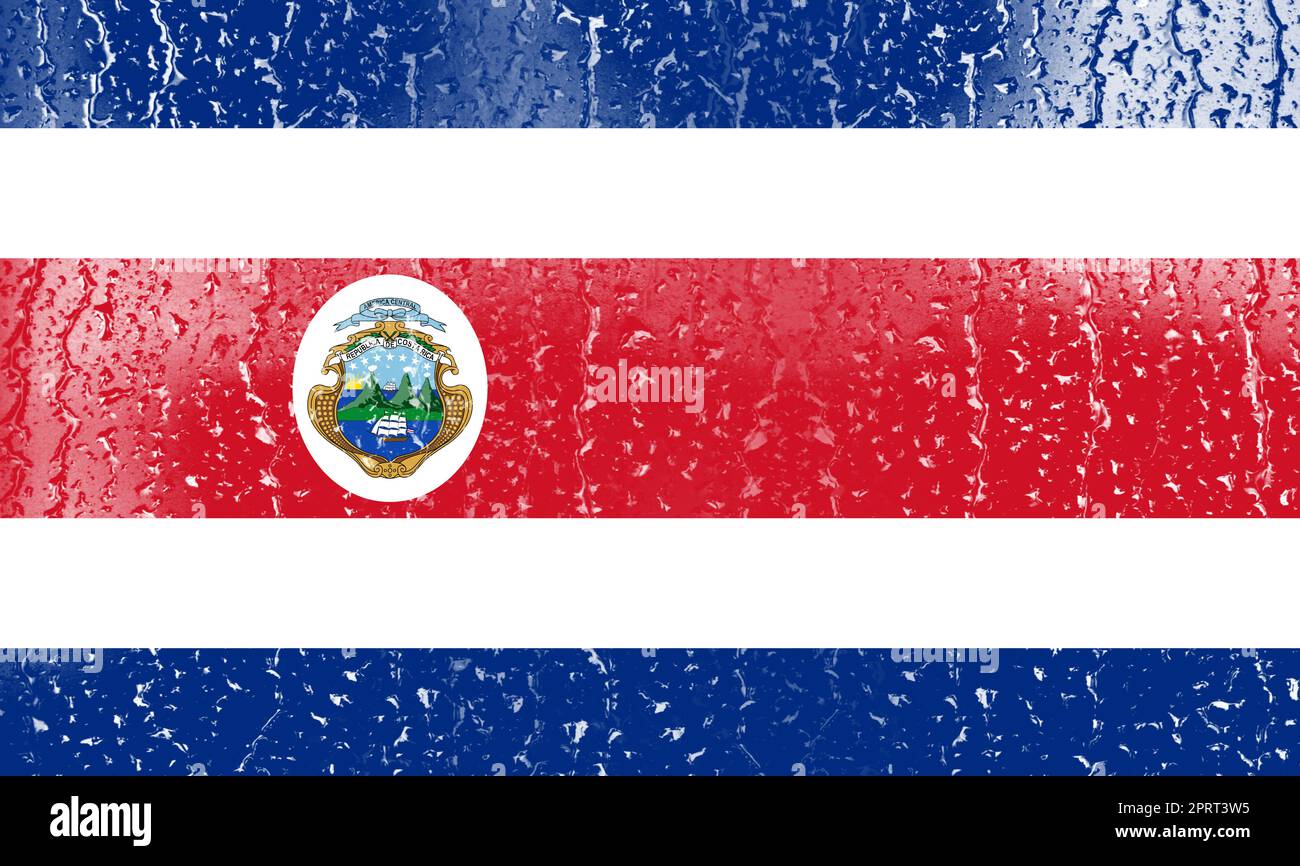 3D Flag of Costa Rica on a glass with water drop background Stock Photo ...