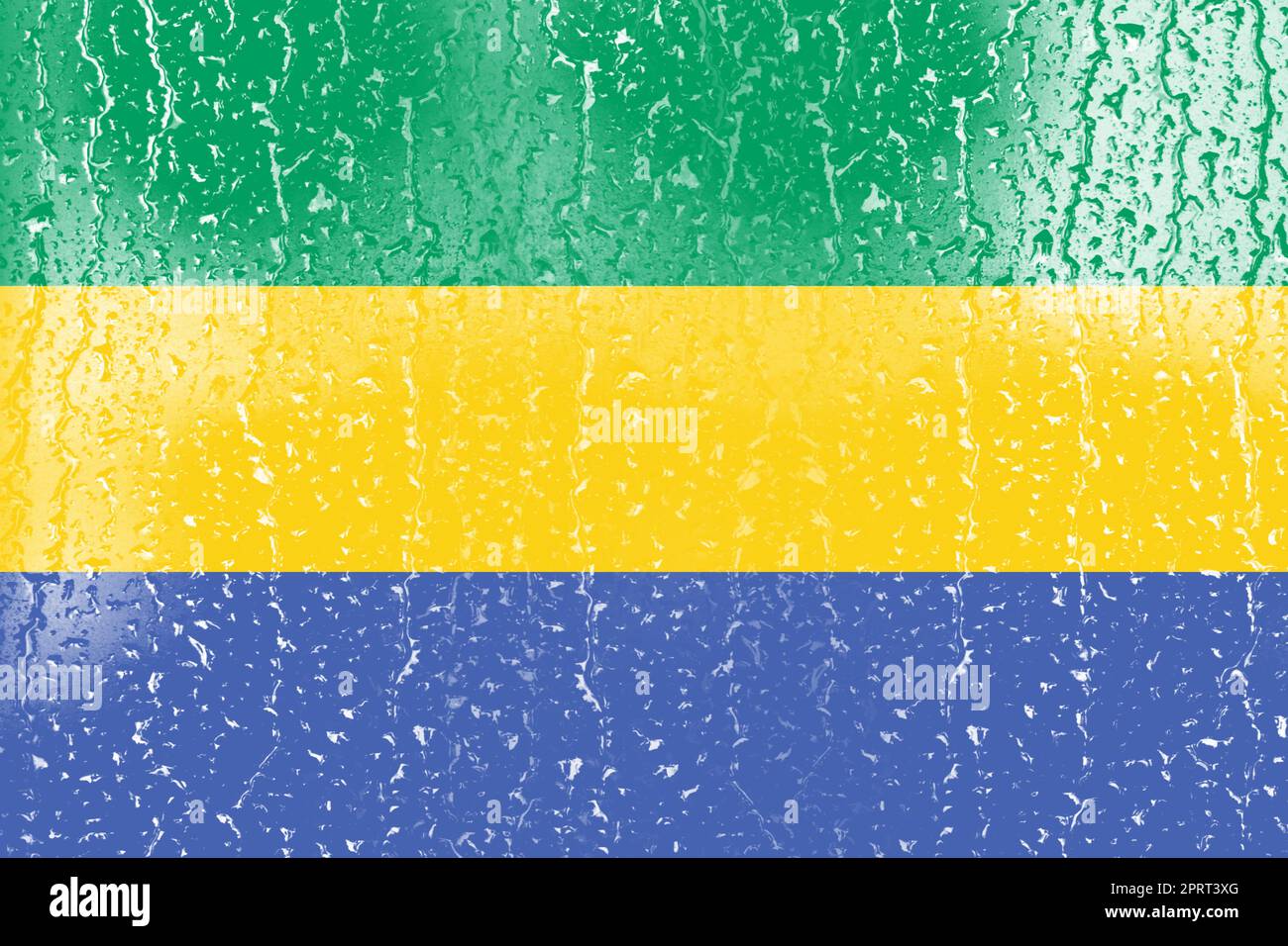 3D Flag of Gabon on a glass with water drop background Stock Photo - Alamy
