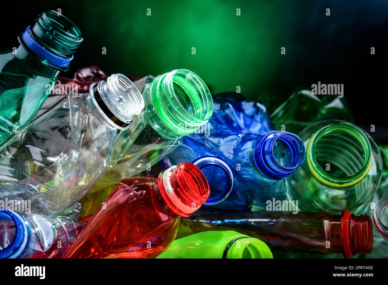 Empty colored drink bottles. Recyclable plastic waste Stock Photo Alamy