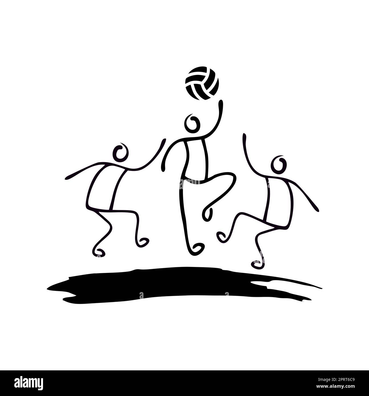 Stickman Playing Volleyball Logo Sign Stock Vector Image & Art Alamy