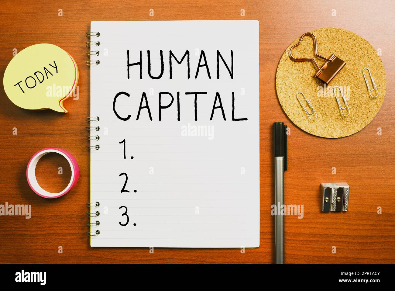 Sign displaying Human Capital. Business approach Intangible Collective Resources Competence Capital Education Stock Photo