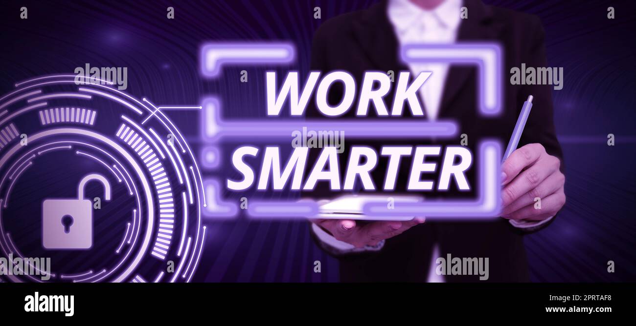 Text caption presenting Work Smarter. Word for Efficiency Be clever in