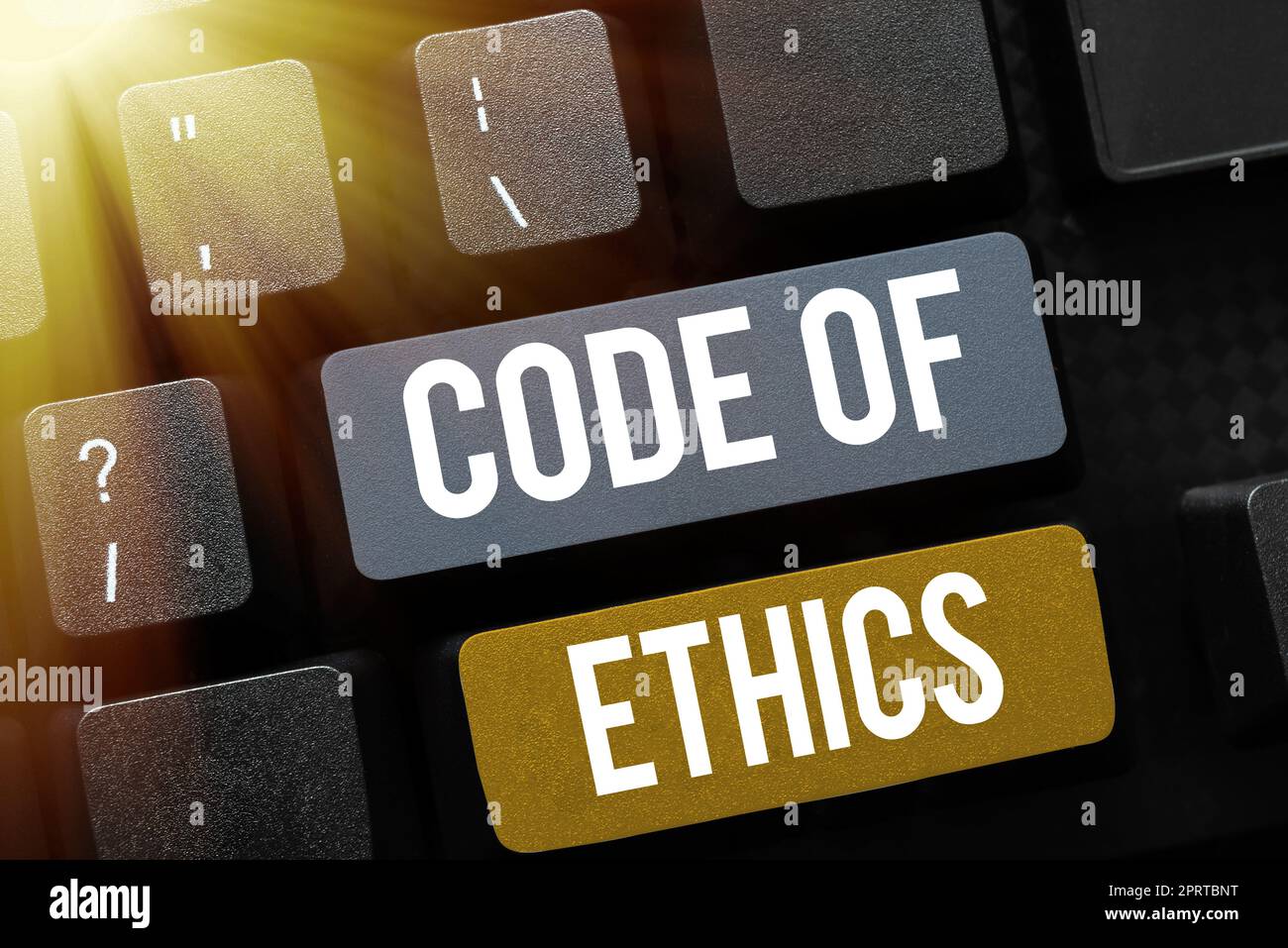Handwriting text Code Of Ethics. Business idea Moral Rules Ethical Integrity Honesty Good procedure Stock Photo