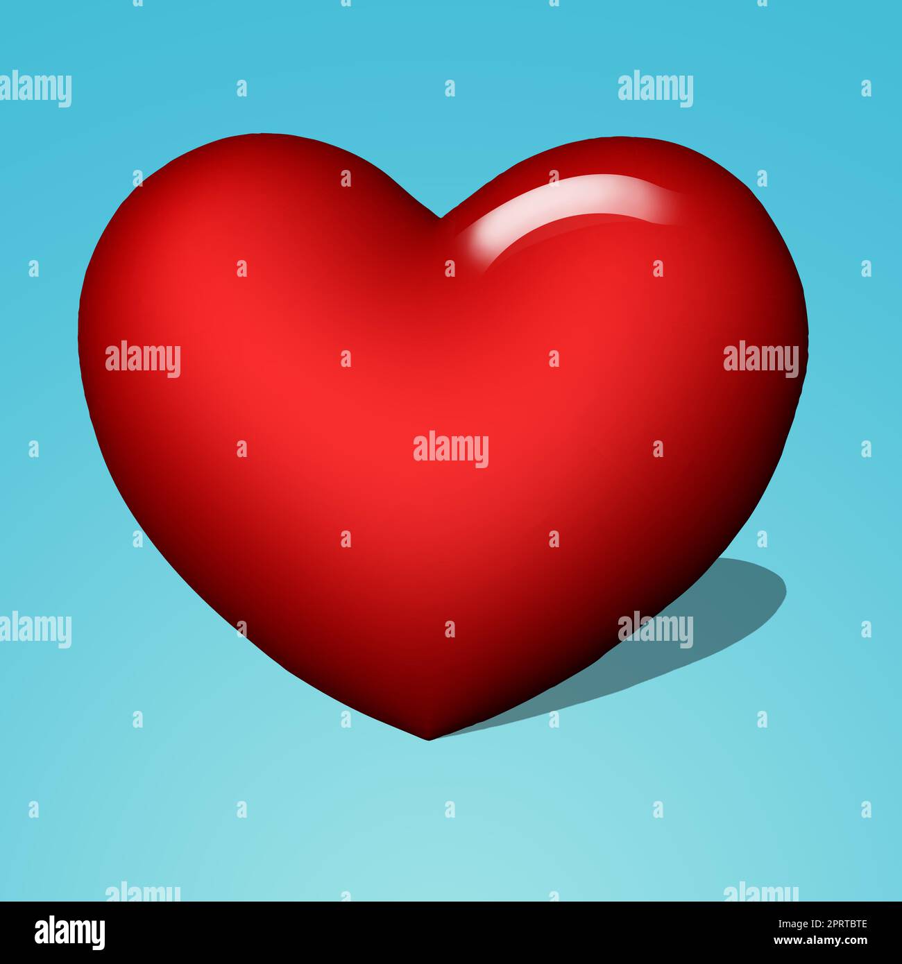 Love can make your heart 10 sizes larger. A graphic illustration of hearts. Stock Photo
