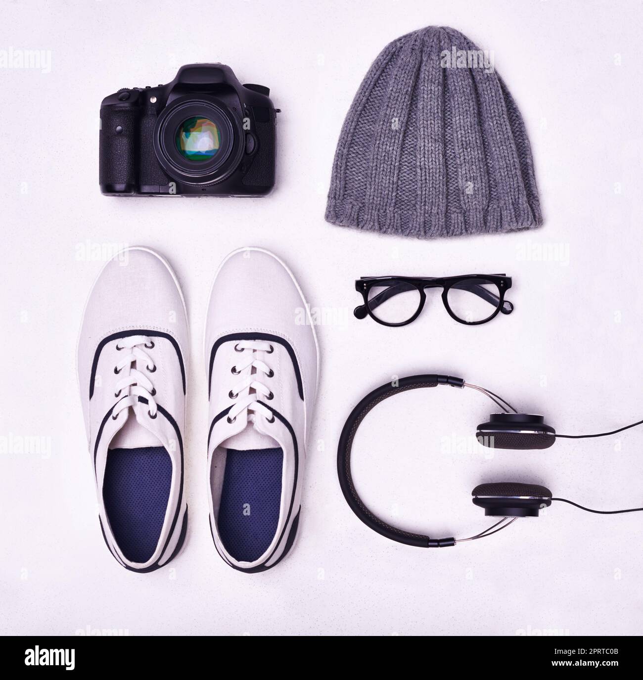 Must-haves for this season. High angle shot of personal accessories. Stock Photo