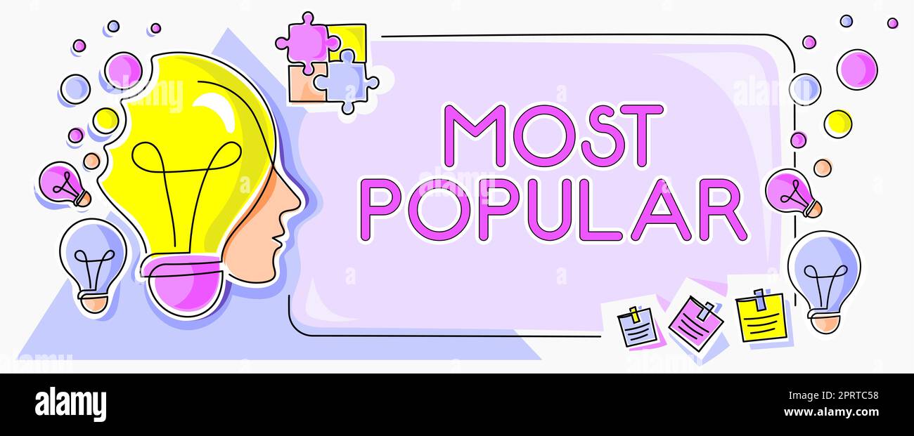 Enjoyed Popularity Text caption presenting Most Popular, Conceptual photo Liked Followed ...
