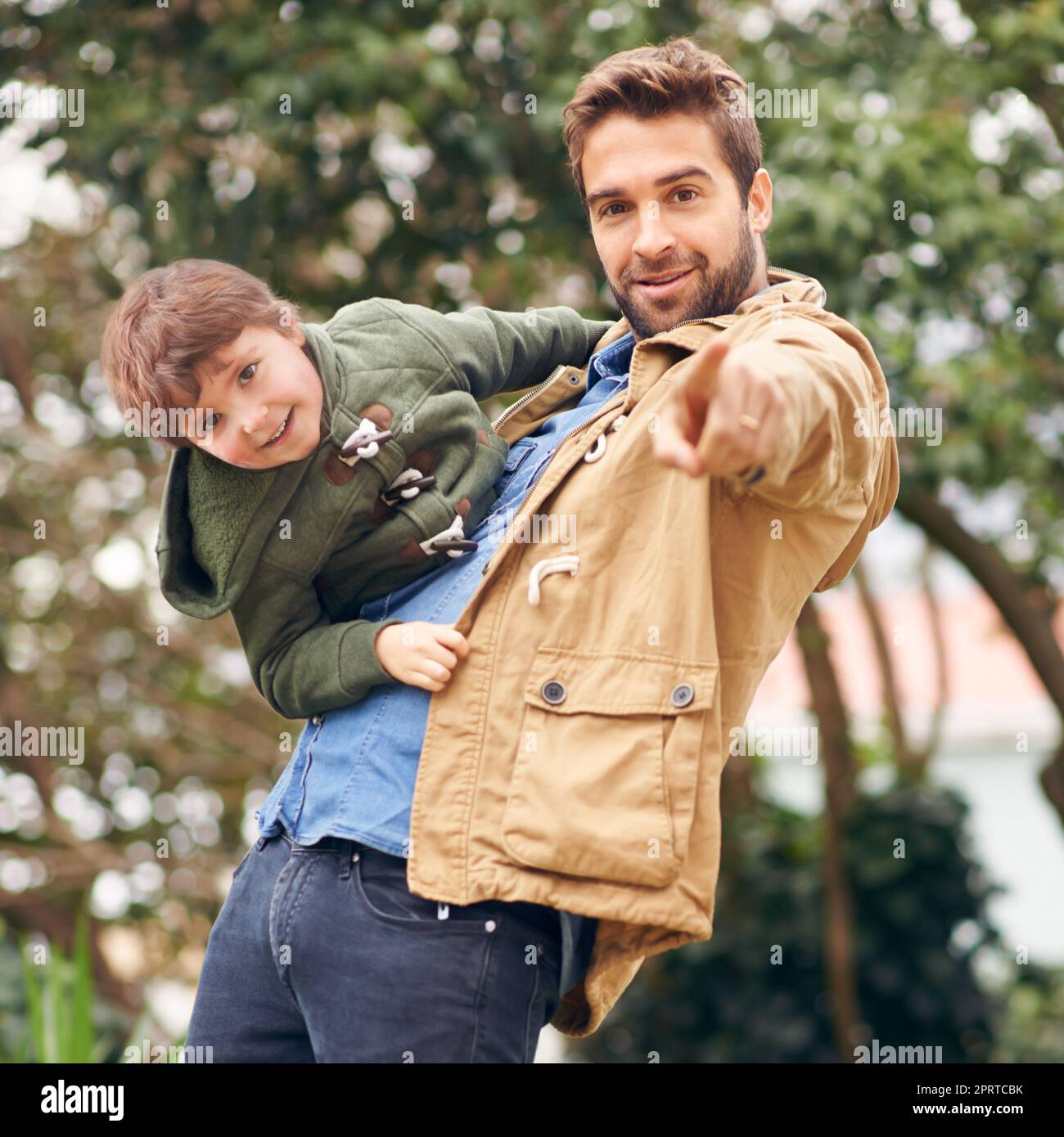 My dad and best friend. a father and son enjoying a day outdoors. Stock Photo