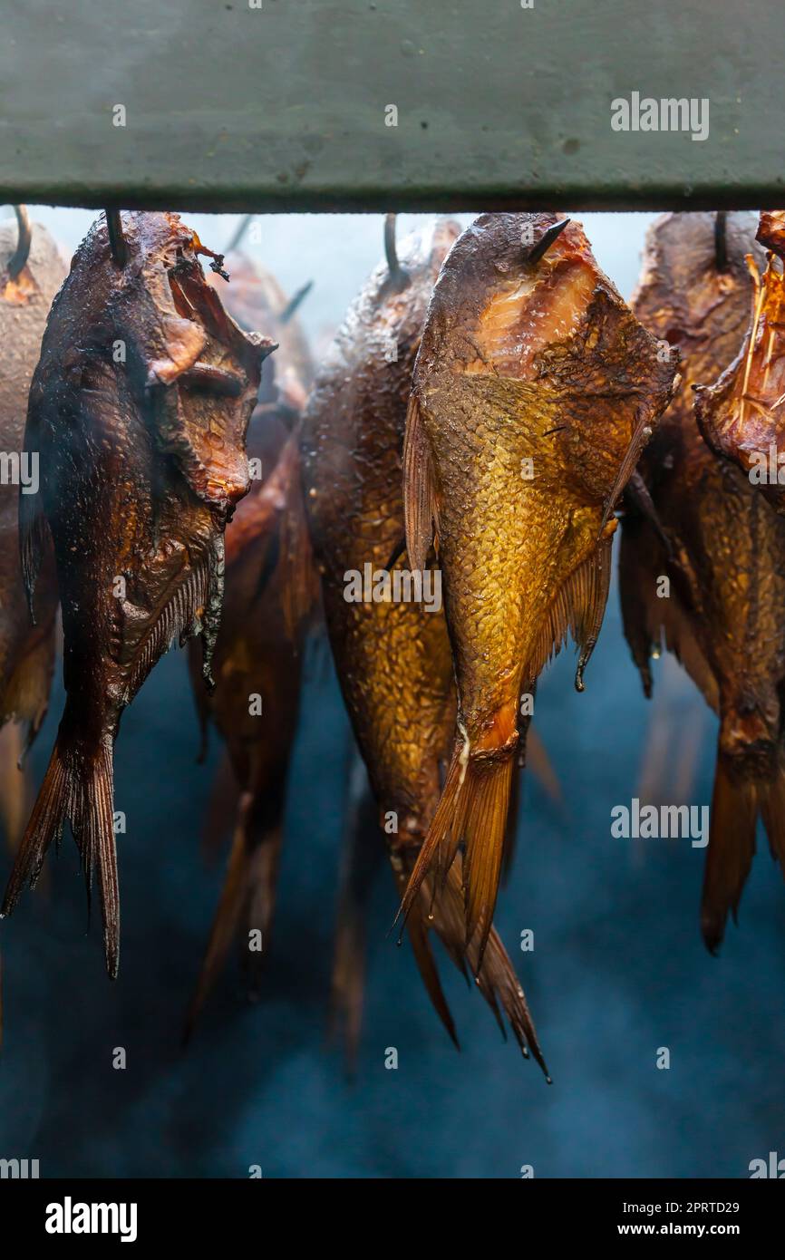 still life of smoked fish Stock Photo Alamy