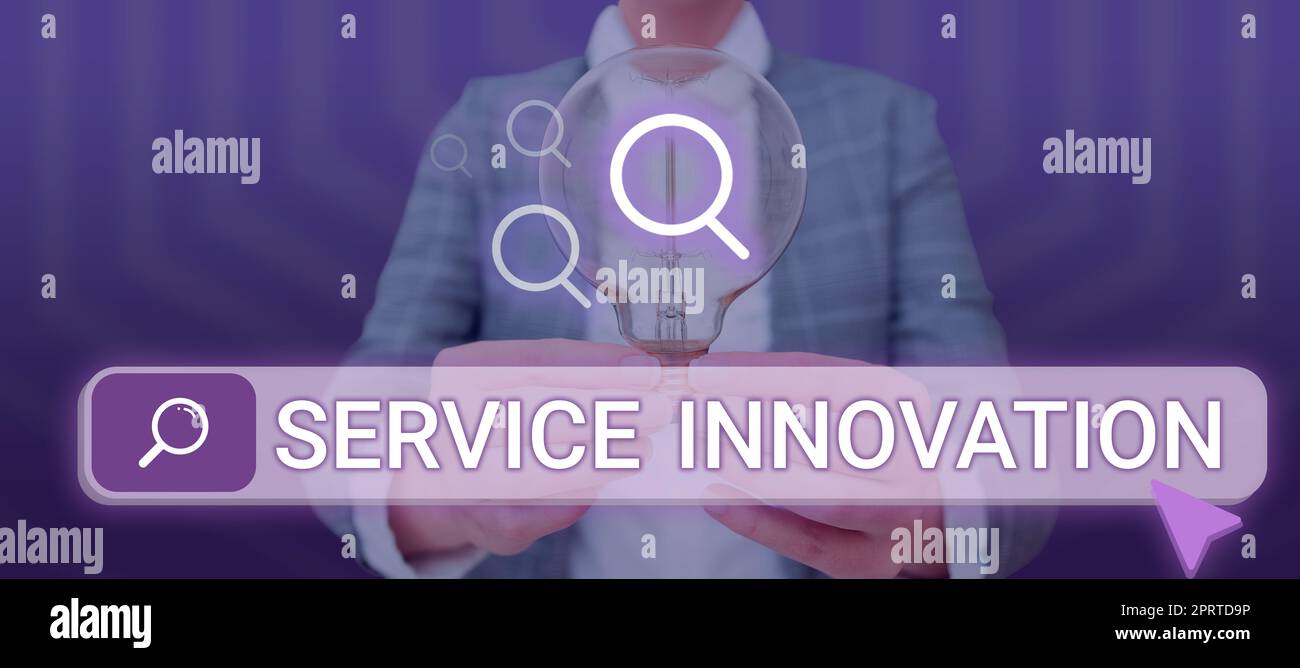 Text caption presenting Service InnovationImproved Product Line ...