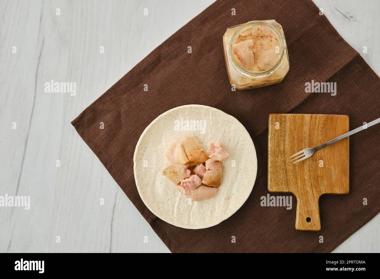Top view of canned cod liver in glass pot Stock Photo Alamy