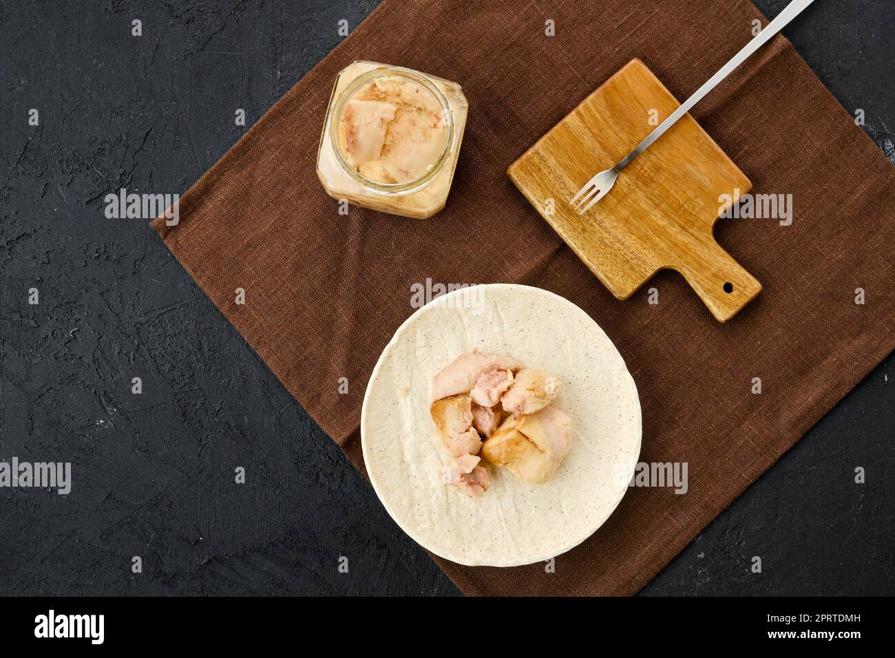 Top view of canned cod liver in glass pot Stock Photo Alamy