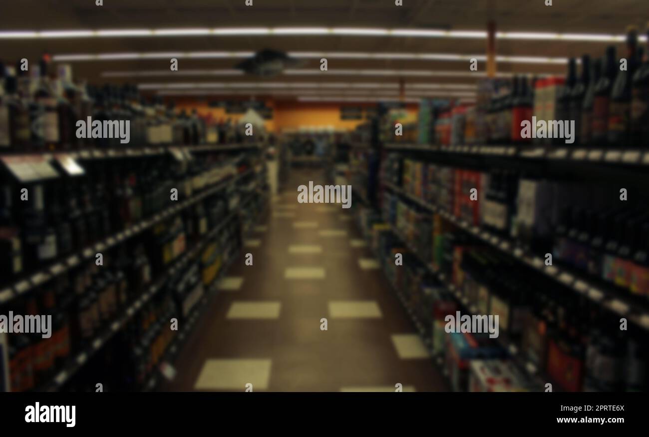 Blur Background Inside Beer, Liquor and Wine Store Stock Photo Alamy