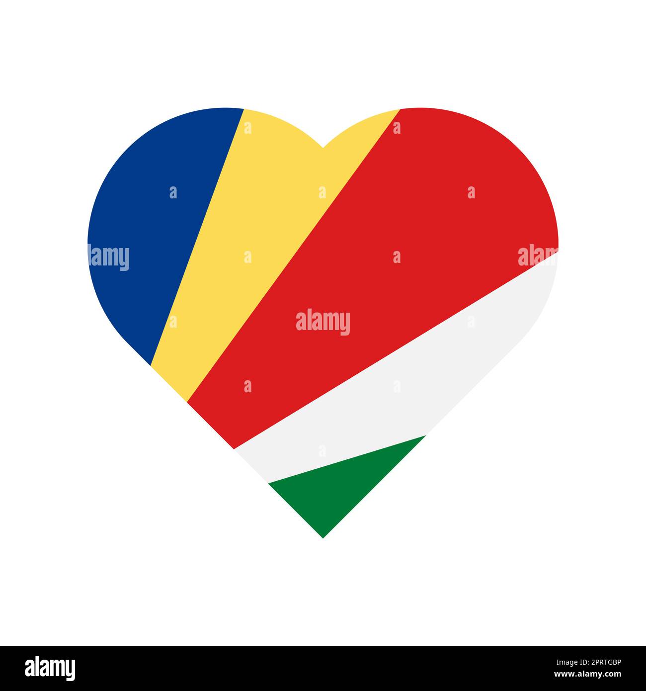 Seychelles vector flag heart on white background Stock Vector