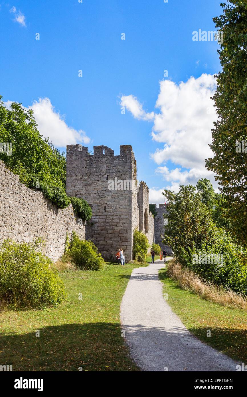 Sweden Gotland City Wall Of Visby Stock Photo Alamy