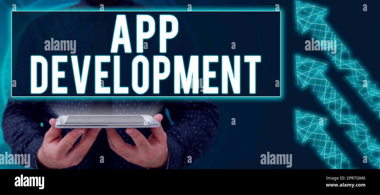 Handwriting text App DevelopmentDevelopment services for awesome mobile and web experiences. Conceptual photo Development services for awesome mobile and web experiences Stock Photo