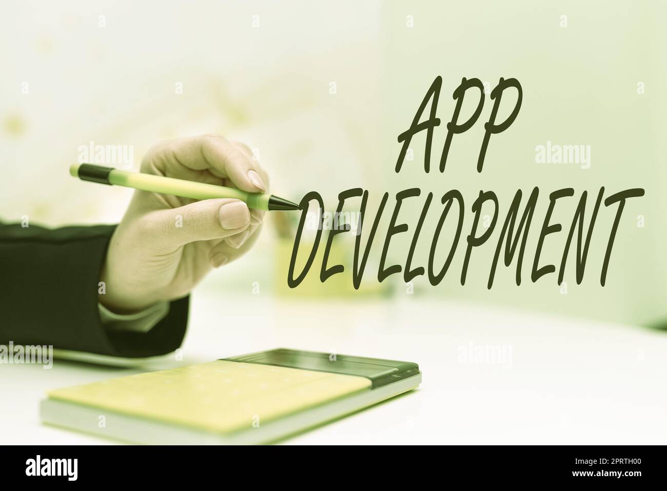 Handwriting text App DevelopmentDevelopment services for awesome mobile and web experiences. Business overview Development services for awesome mobile and web experiences Stock Photo
