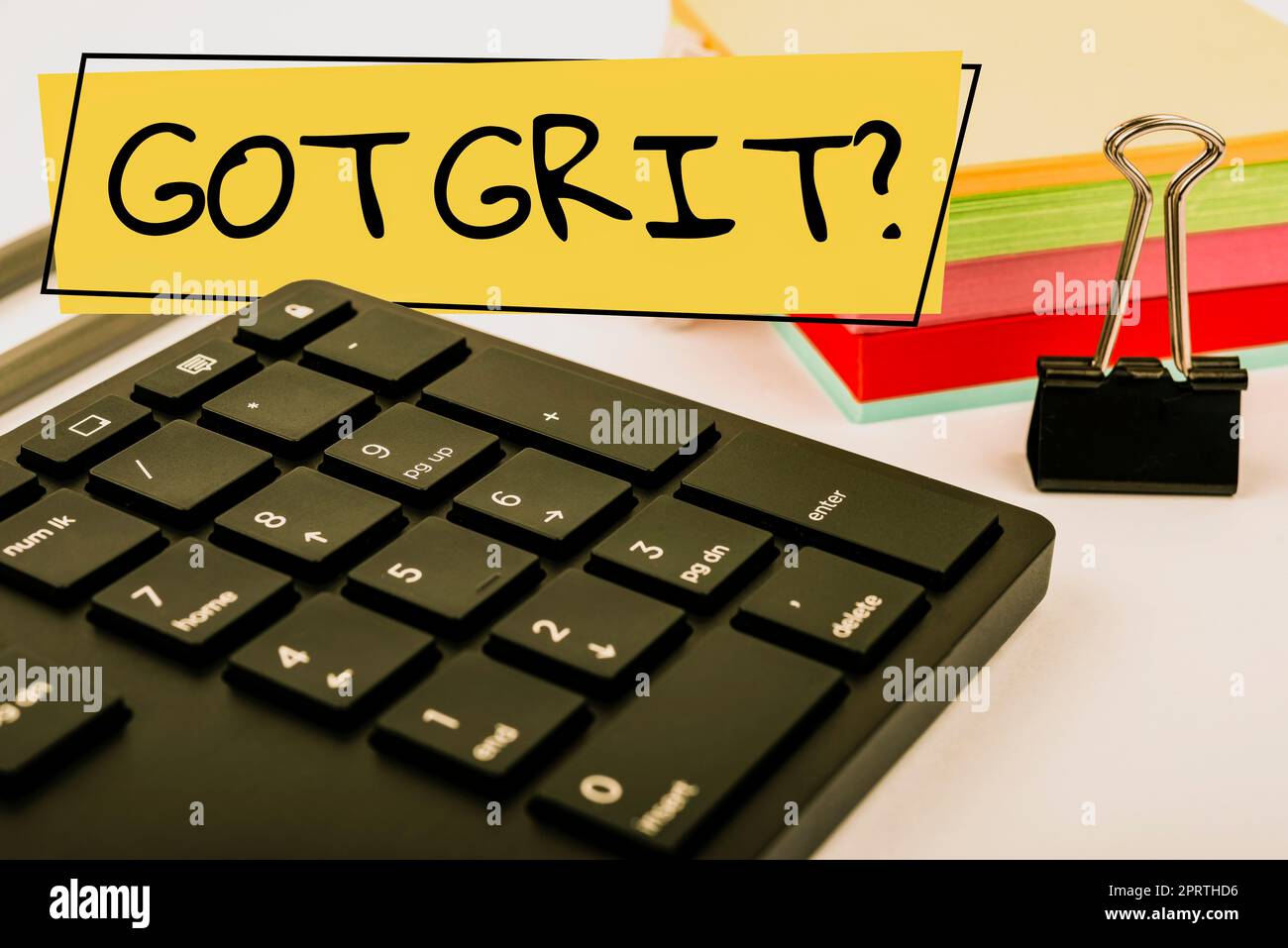 Text sign showing Got Grit Question, Business idea A hardwork with perseverance towards the desired goal Stock Photo
