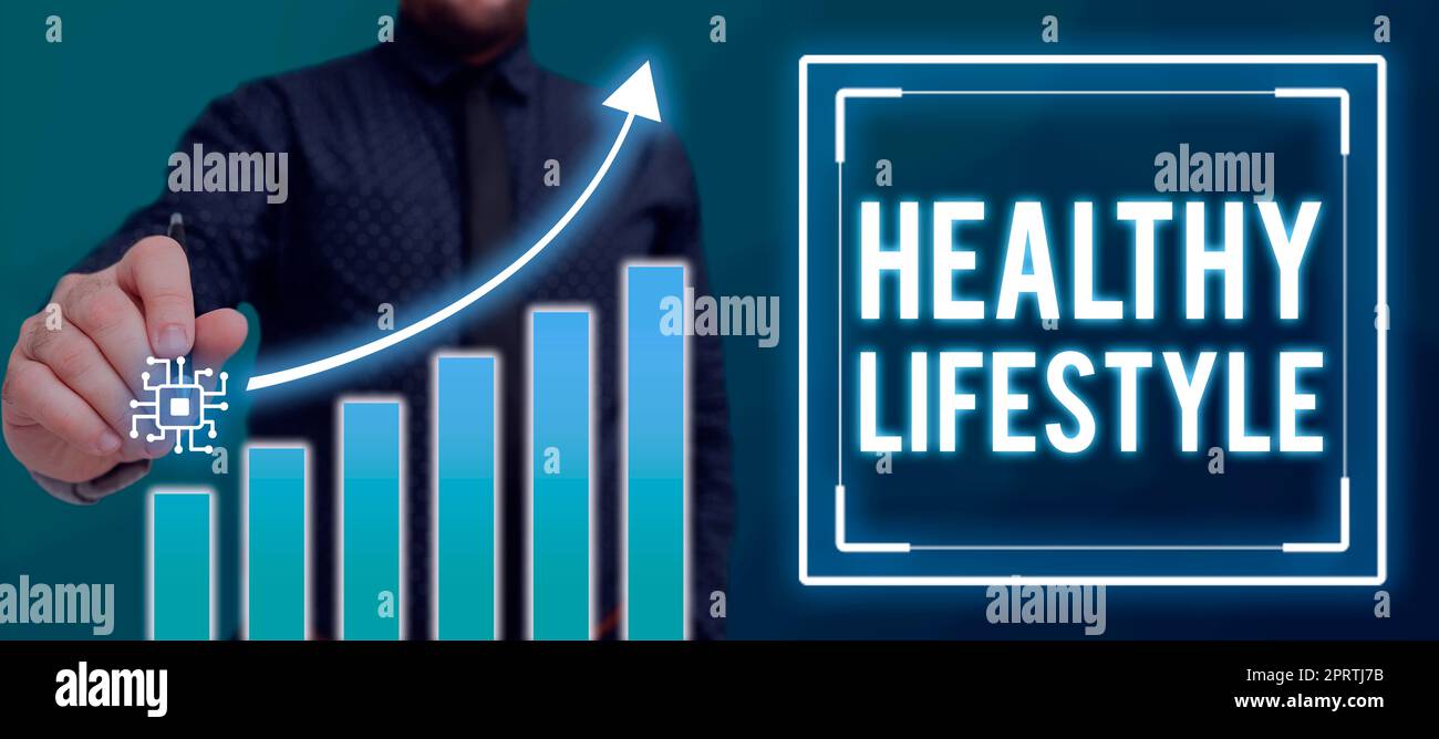 Text caption presenting Healthy LifestyleLive Healthy Engage in