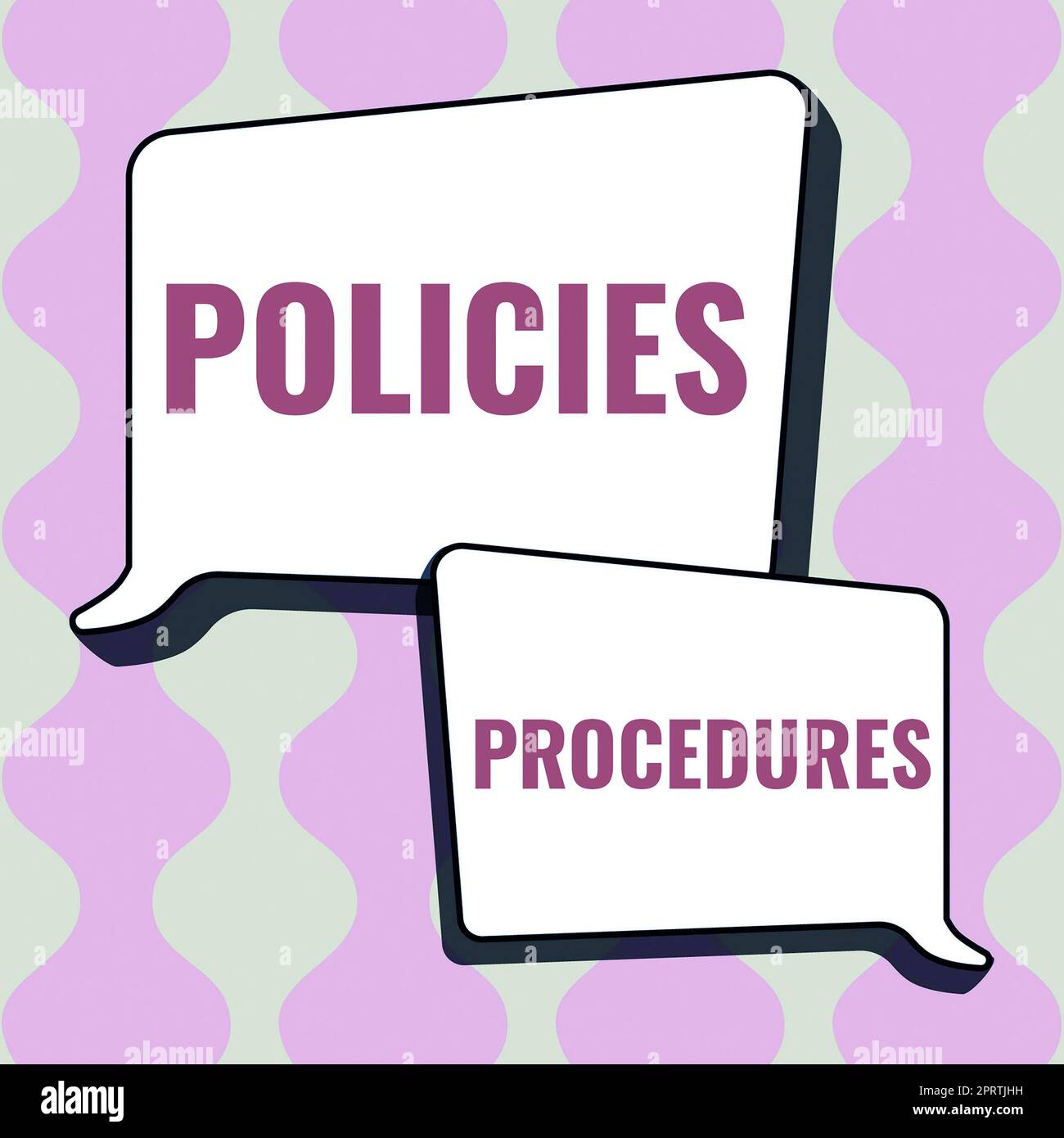 Text sign showing Policies Procedures. Word for Influence Major Decisions and Actions Rules Guidelines Stock Photo