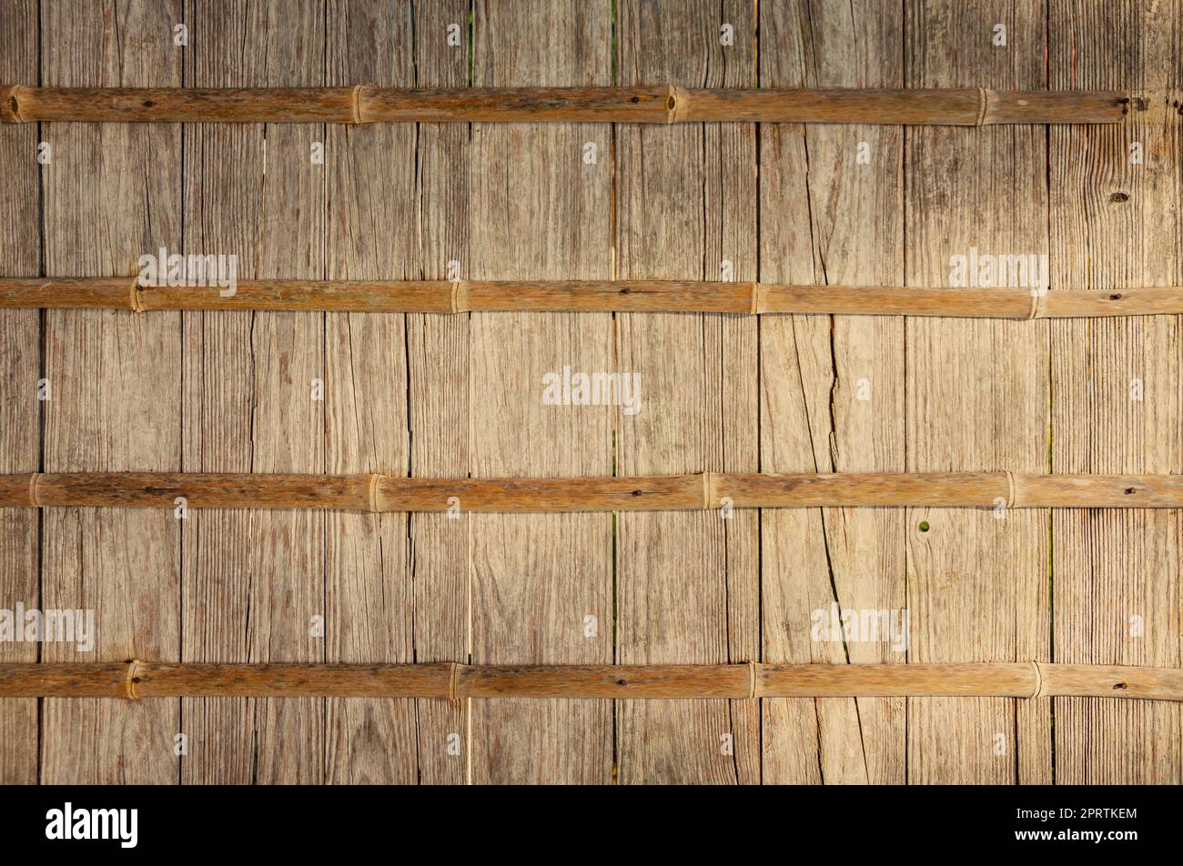 Bamboo wood wall background, zen wallpaper texture Stock Photo