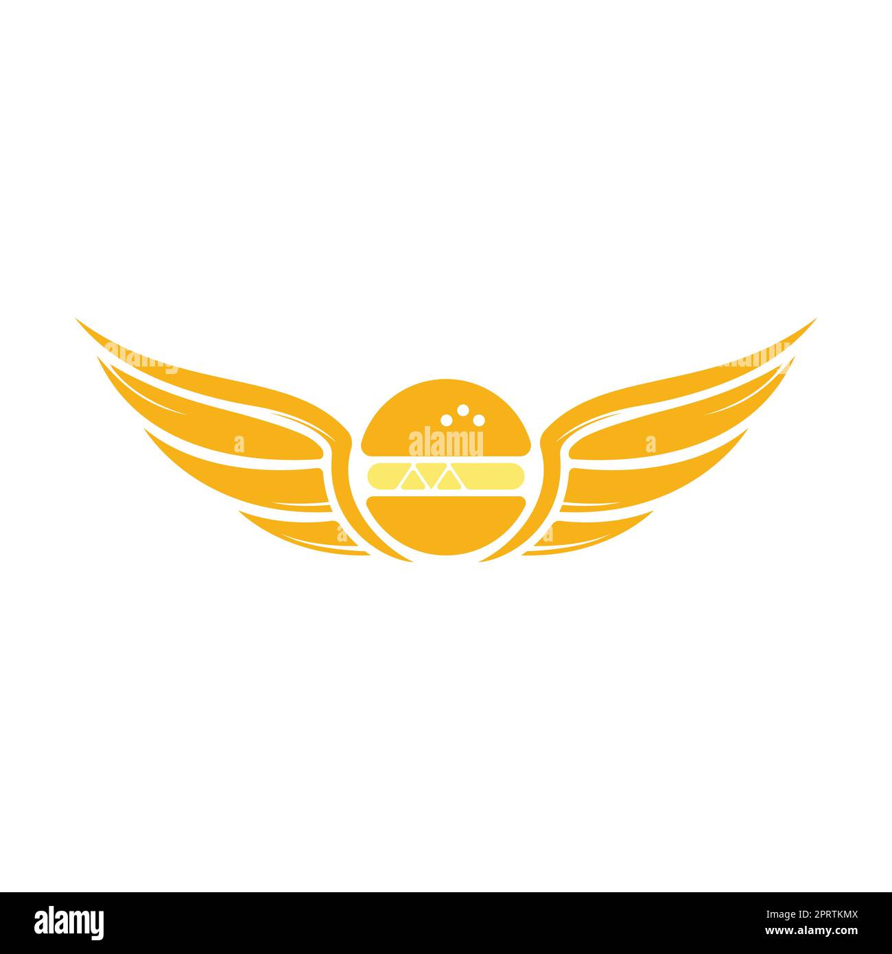 Angel burger logo with wings logo design. Flying burger logo concept. Stock Vector