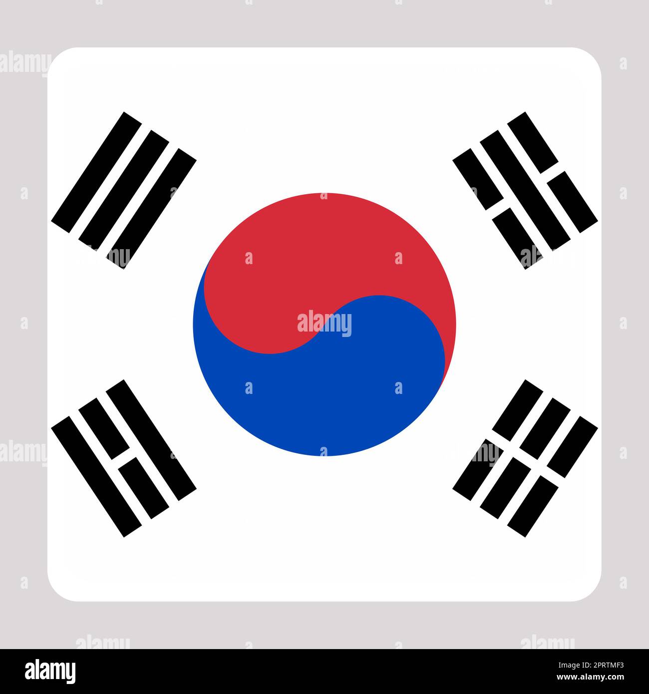 3D Flag of South Korea on a avatar square background Stock Photo - Alamy