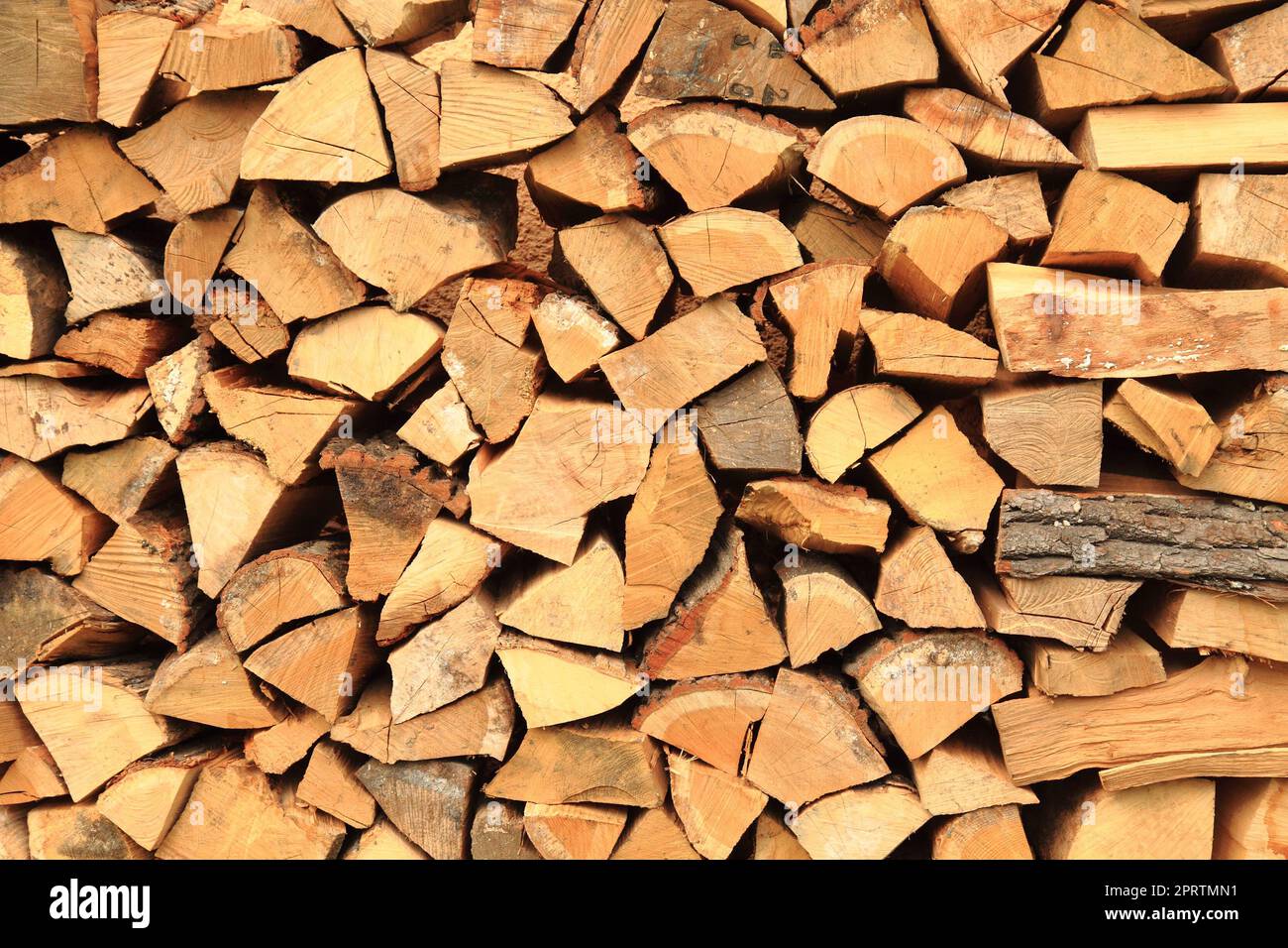 brown firewood texture as nice natural background Stock Photo