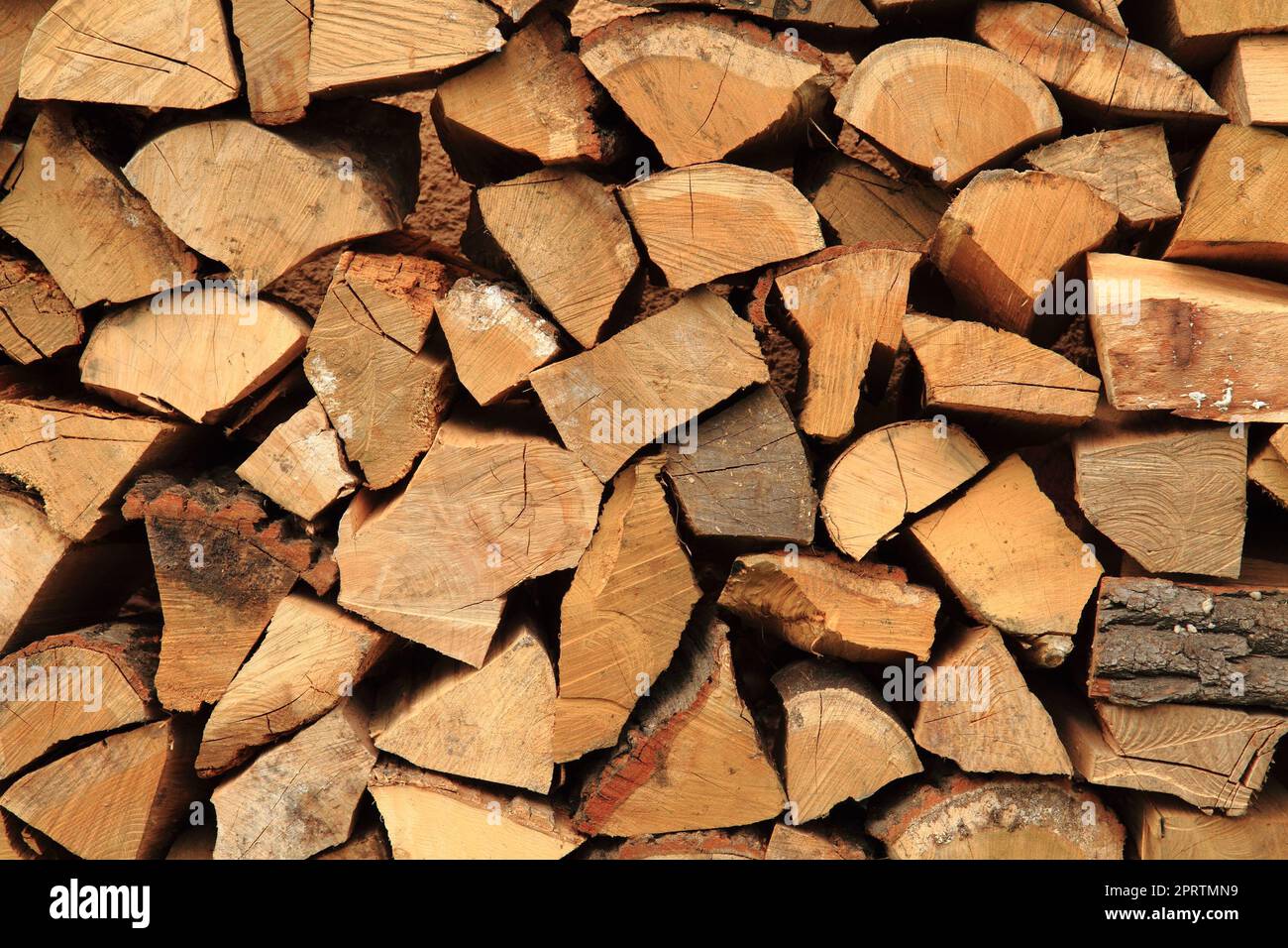 brown firewood texture as nice natural background Stock Photo