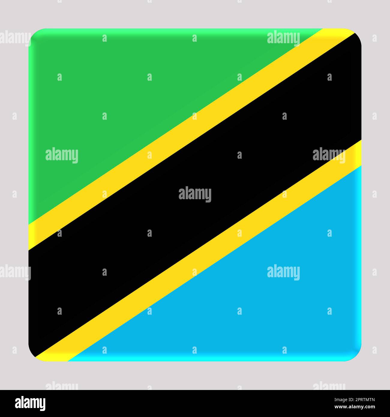3D Flag of Tanzania on a avatar square background Stock Photo - Alamy