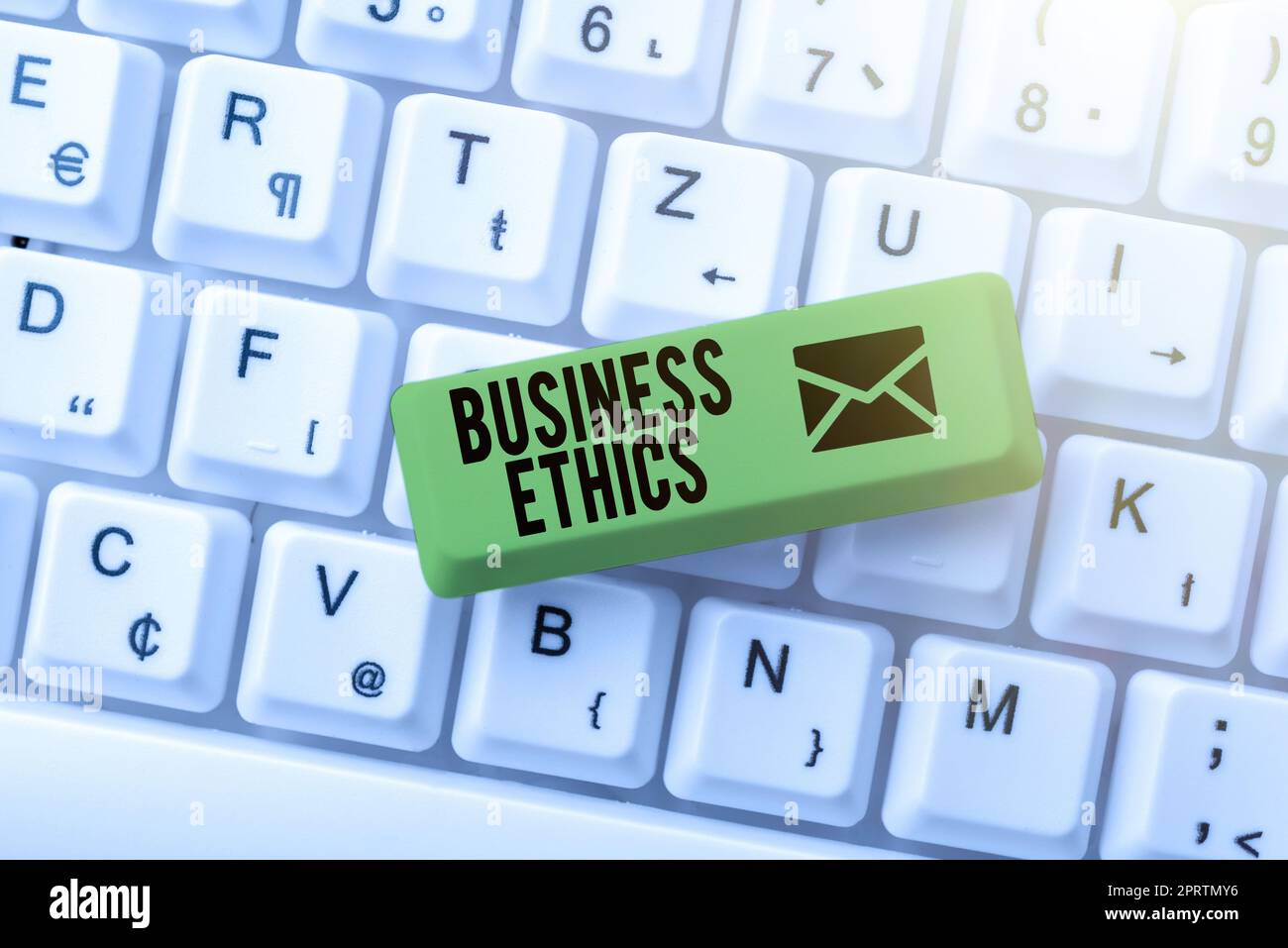 Text caption presenting Business EthicsMoral principles that guide the way a business behaves. Concept meaning Moral principles that guide the way a business behaves Stock Photo