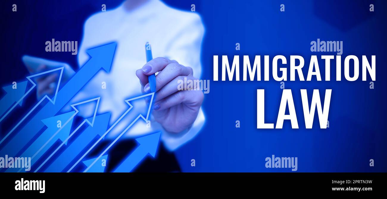 Text sign showing Immigration LawEmigration of a citizen shall be lawful in making of travel. Word for Emigration of a citizen shall be lawful in making of travel Stock Photo